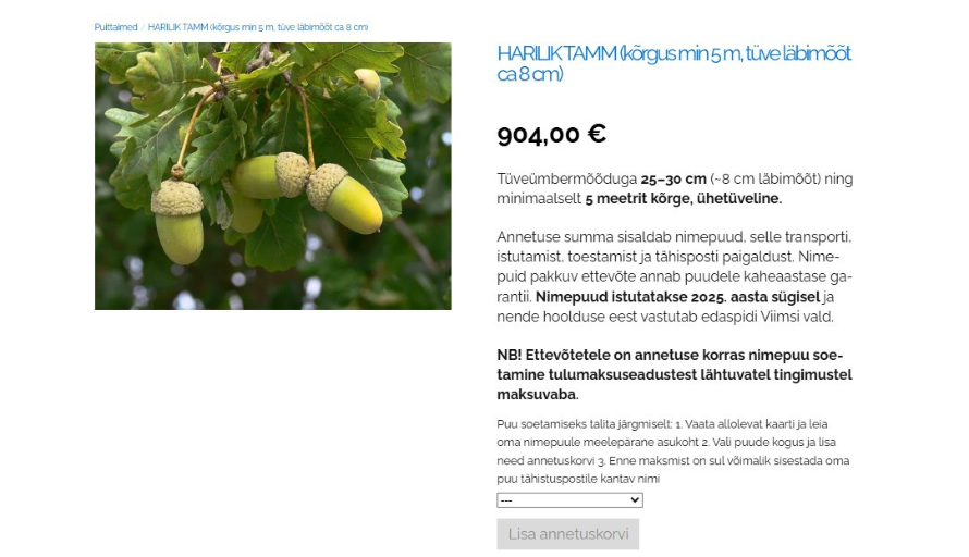 Tammede pargi nimekuud leiavad järjest omanikke